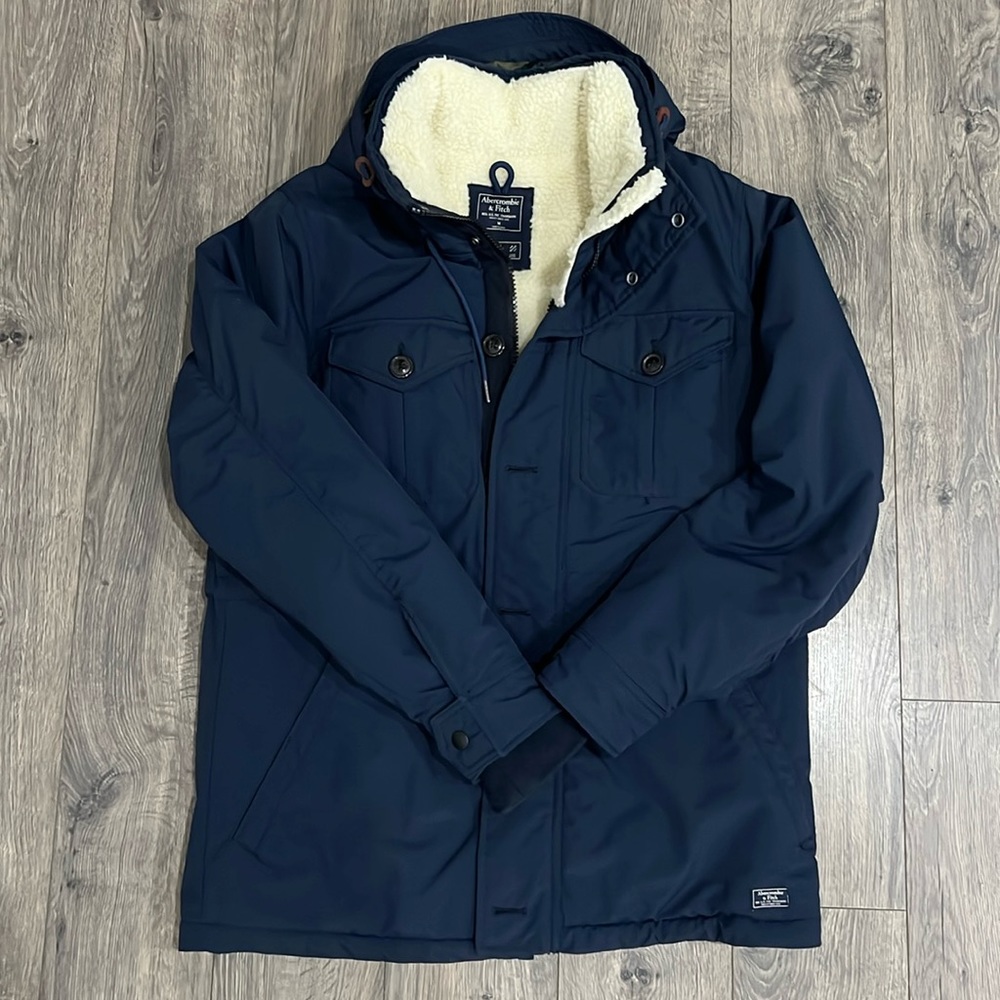 Men’s fleece lined parka jacket with hood